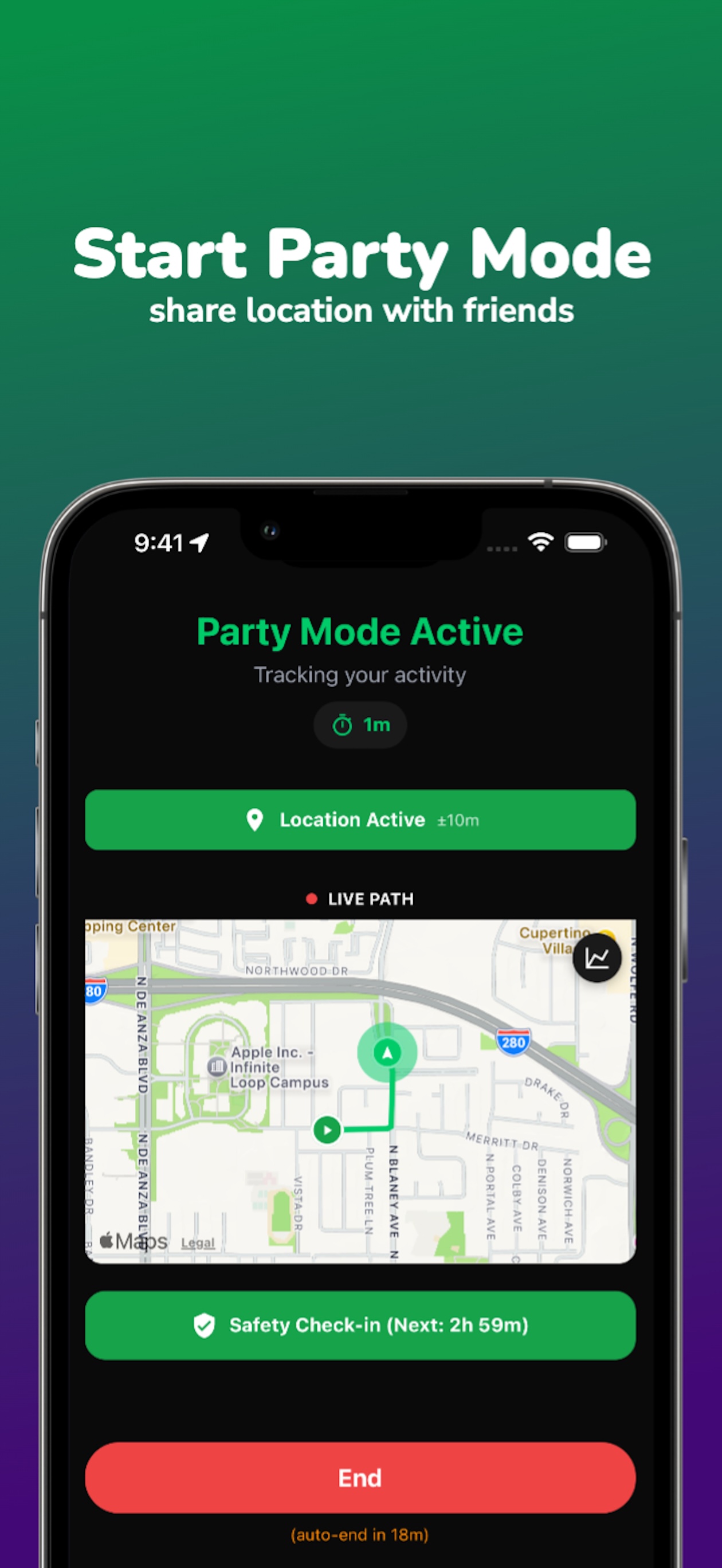 Start Party - Begin tracking with friends